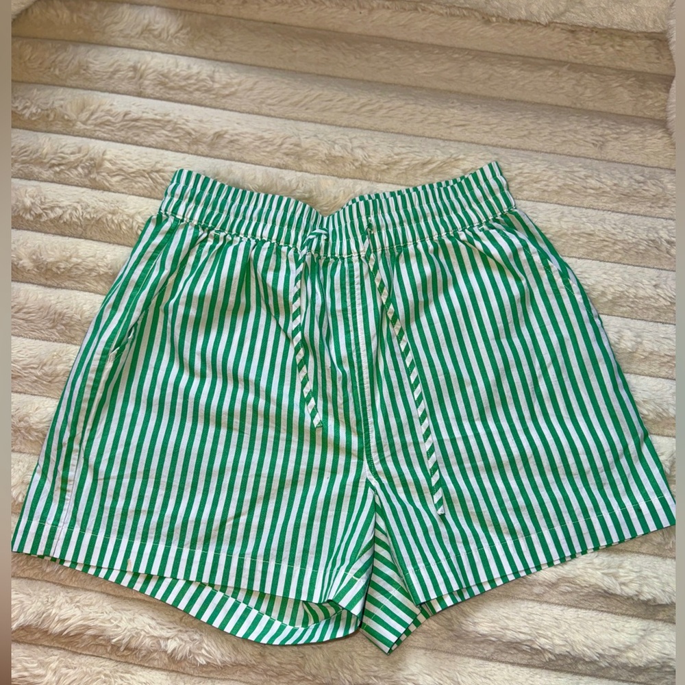 BRIXTON green & white stripe women’s Boxer Short Small - Picture 9 of 9